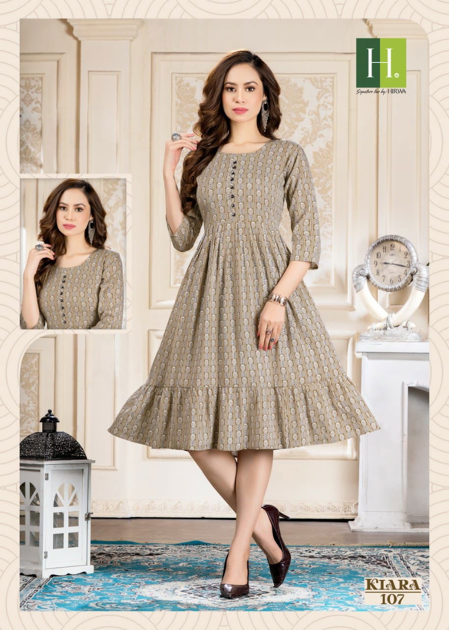 Hirwa Kiara Regular Wear Wholesale Printed  Designer Kurtis
